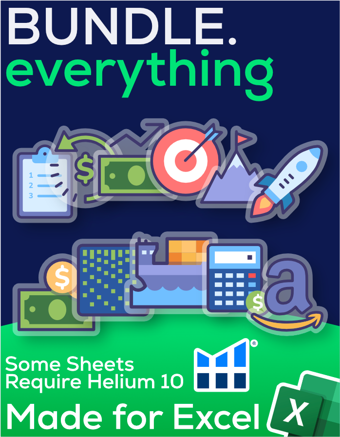 Amazon FBA Spreadsheet Bundle (All 10 Sheets)